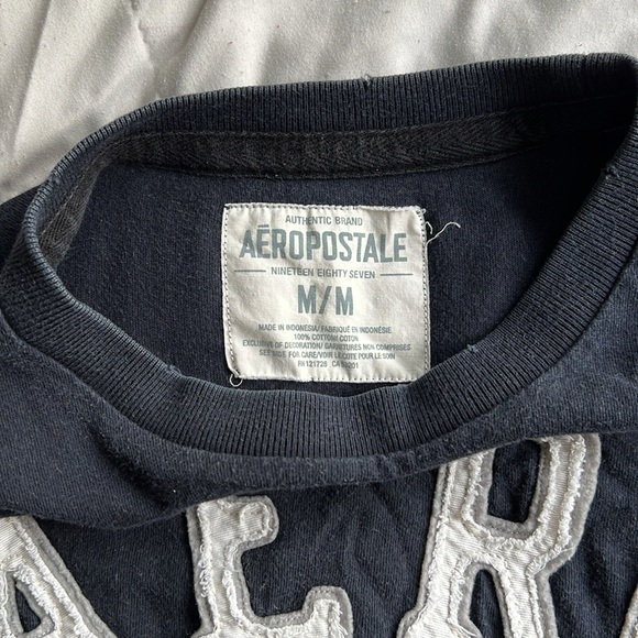 Aeropostale Women Tee Shirt Short Sleeve Phys Ed Dept Medium Vintage Y2K Navy - Picture 7 of 8